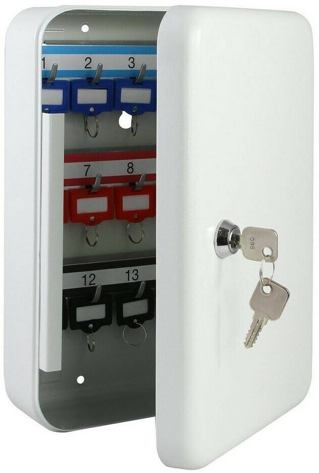 Cassettine portachiavi HMF Key box 1252007, with 20 hooks, with cylinder lock