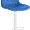 CLP Bar stool Toni velvet white blue (321555) Mobili bar