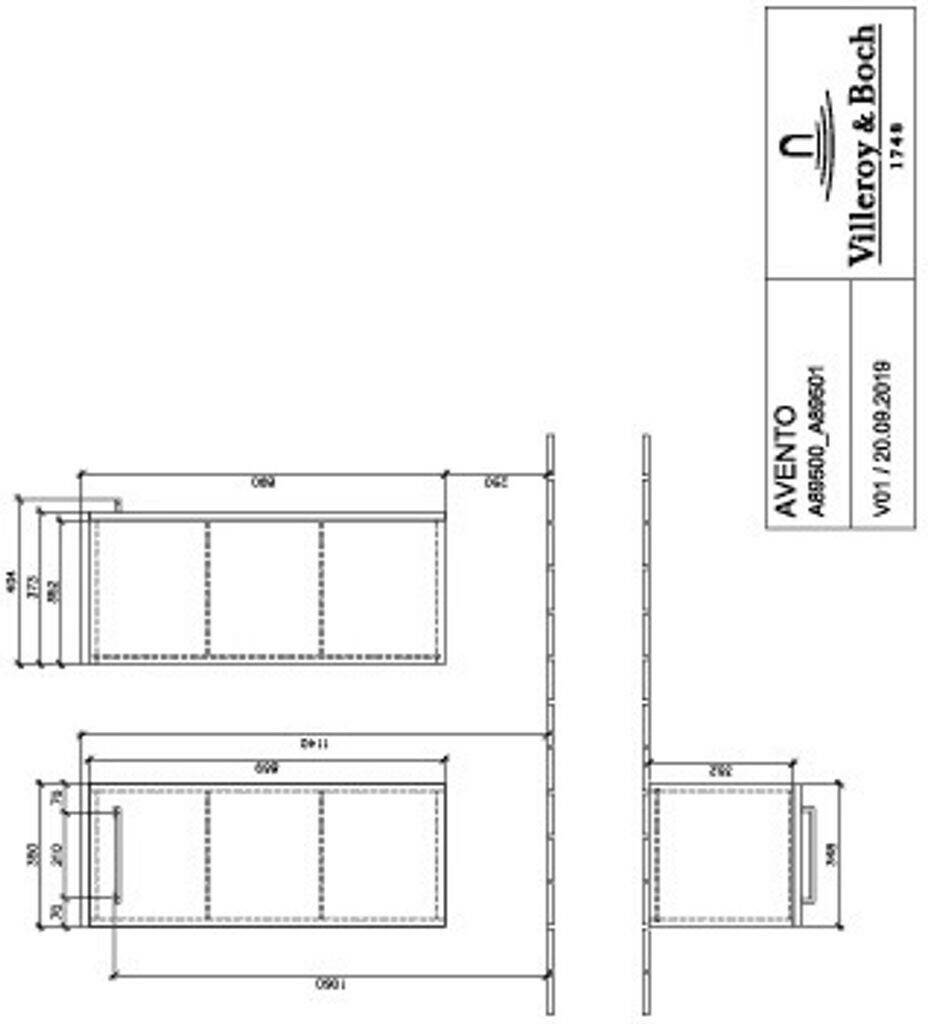 Mobili da bagno Villeroy & Boch Avento Cabinet (A89500)crystal black (A89500B3)