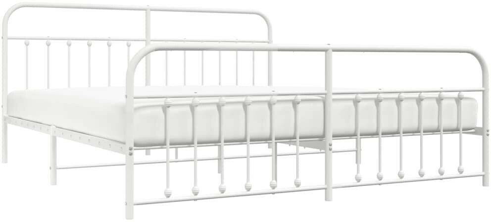 vidaXL Bed frame with head and footboard metal 200x200cm (352652) Letti