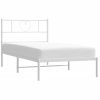 vidaXL Bed frame with headboard metal 100x190cm (355506) Letti