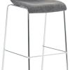 CLP Bar stool Hover fabric 4-foot frame chrome light gray (301329) Mobili bar