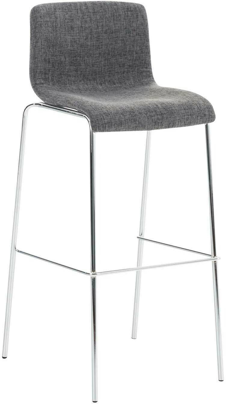 CLP Bar stool Hover fabric 4-foot frame chrome light gray (301329) Mobili bar