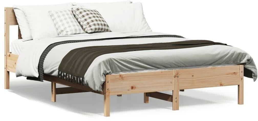 Letti vidaXL Solid wood bed with headboard pine 120x200cm (842650)