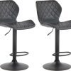 CLP Set of 2 bar stools cork faux leather black black (315176) Mobili bar