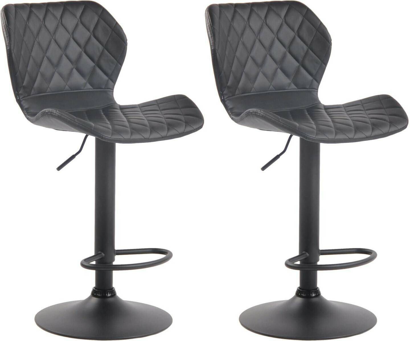 CLP Set of 2 bar stools cork faux leather black black (315176) Mobili bar