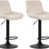 Mobili bar CLP Set of 2 bar stools Lentini velvet black cream (320595)