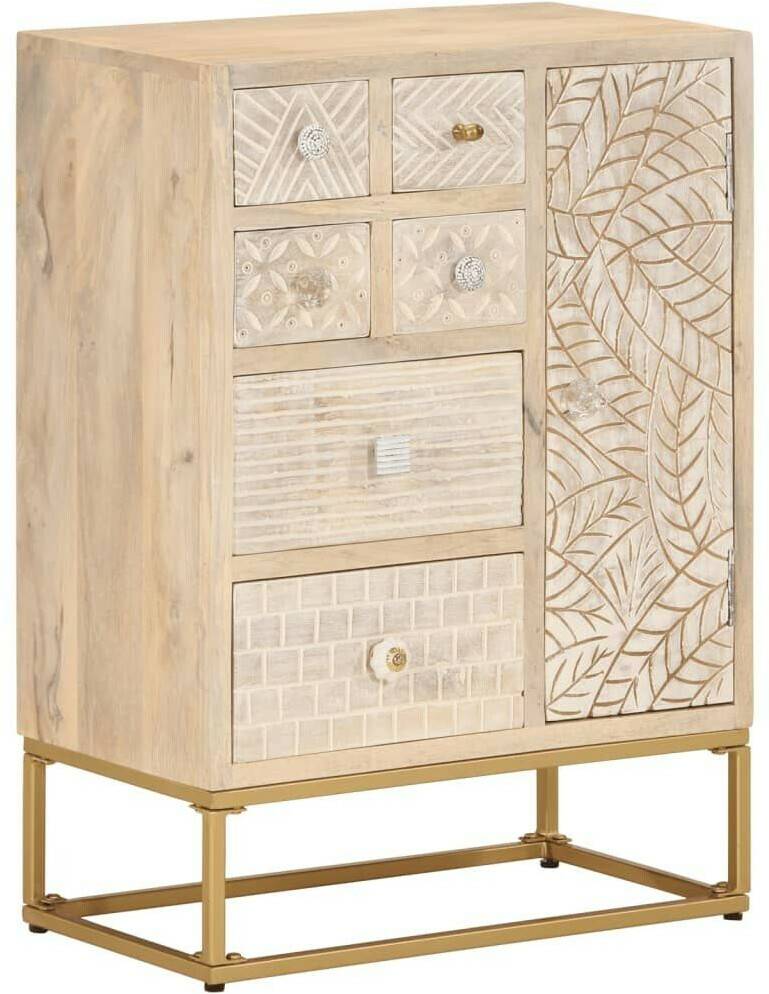 vidaXL Sideboard solid wood mango and iron 55x76cm (372010) Cassettiere