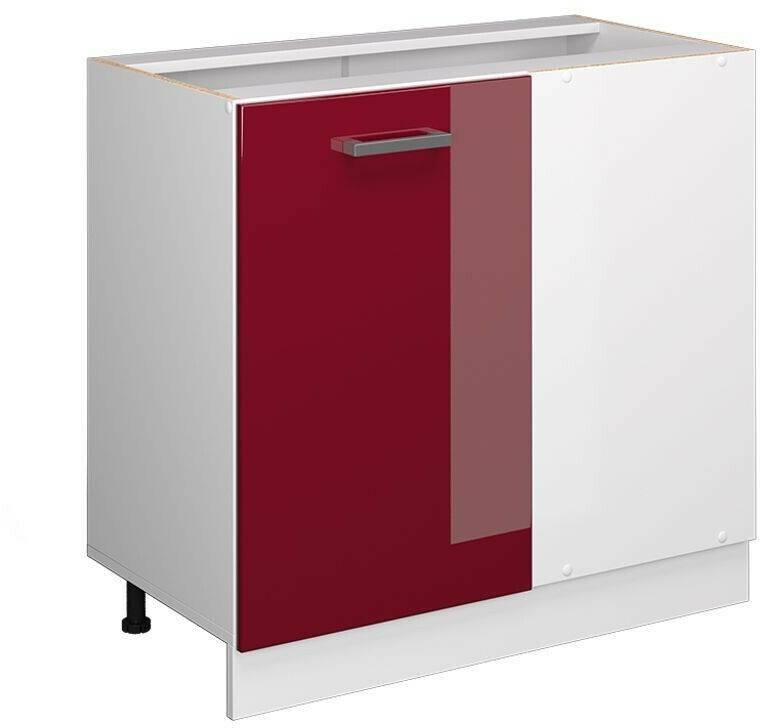 Mobili da cucina Livinity Corner cabinet R-Line, 86 cm without worktop, Bordeaux high gloss/white