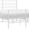 vidaXL Bed frame with head and footboard metal 120x190cm (355723) Letti