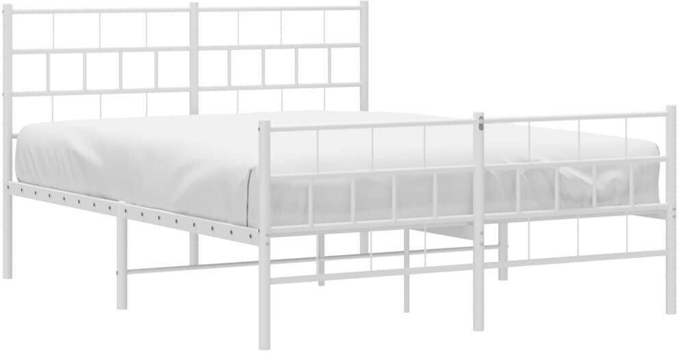 vidaXL Bed frame with head and footboard metal 120x190cm (355723) Letti