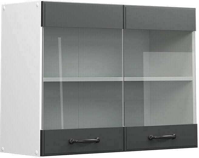 Mobili da cucina VICCO Glass wall cabinet R-Line 80 cm white/anthracite country house