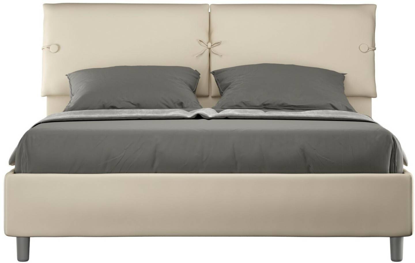 ITYhome Letto con rete imbottito 160x190 similpelle tortora Sleeper - beige Legno lavorato VE1619SLEE023-CR Letti