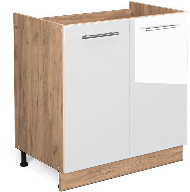 Mobili da cucina VICCO Sink base cabinet Fame-Line 80 cm oak/white high gloss modern