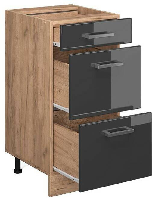 Mobili da cucina VICCO Base cabinet R-Line 40 cm gold kraft/anthracite high gloss with drawer