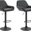 Mobili bar CLP Braga Faux leather bar stool 2 piecesBlack (312974)