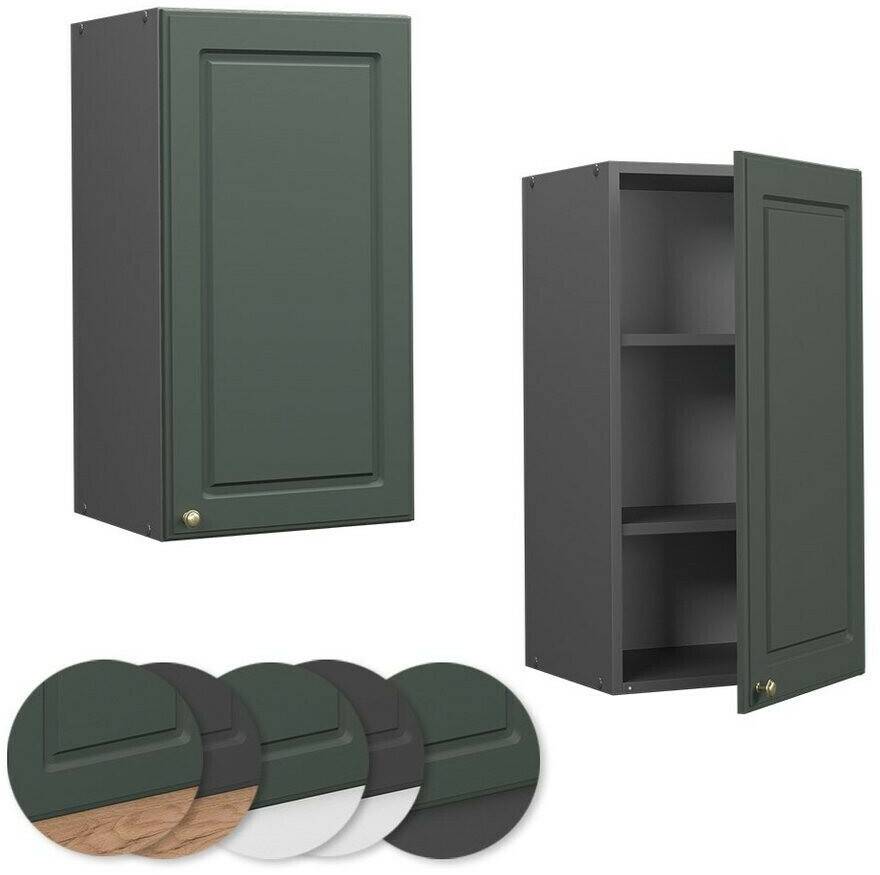 VICCO Wall cabinet Fame-Line 40 cm anthracite/green-gold country house Mobili da cucina