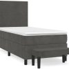 Letti vidaXL Box spring bed with mattress 90x200cm velvet (3137702)