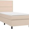 vidaXL Box spring bed with mattress 80x200cm artificial leather (3142754) Letti