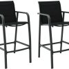 Mobili bar vidaXL Garden Bar Chairs 2 pcs Black Textilene (48116)