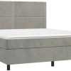 Letti vidaXL Box spring bed with mattress 180x200cm velvet (3142977)