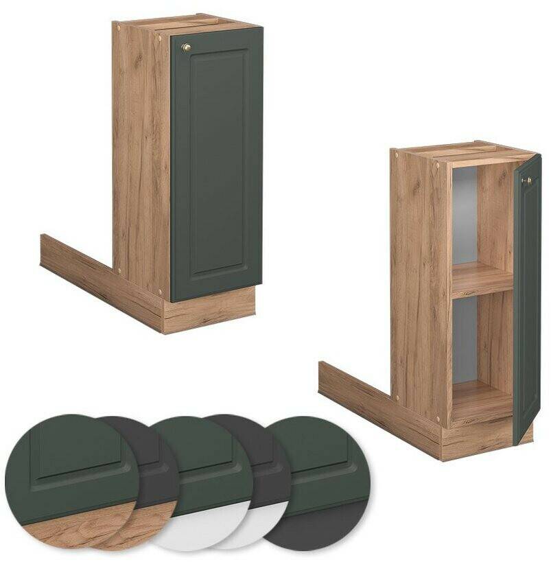 Mobili da cucina VICCO Shelving island base cabinet Fame-Line 30 cm oak/green-gold country house