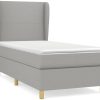 vidaXL Box spring bed with mattress 90x200cm fabric (3128333) Letti