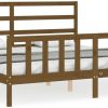 Letti vidaXL Solid wood bed with headboard 200x200cm (3191929)