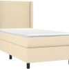 vidaXL Box spring bed with mattress 90x200cm fabric (3131246) Letti