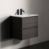 Riho Spring Blush bathroom furniture set A1 + 1 tap hole 60x40cm Charred Black (F001024D04) Set mobili da bagno