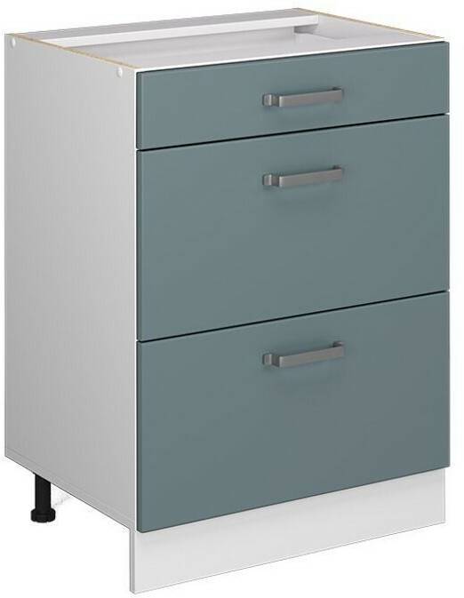 Livinity Kitchen base cabinet R-Line, 60 cm with drawers, without worktop, blue-gray/white Mobili da cucina