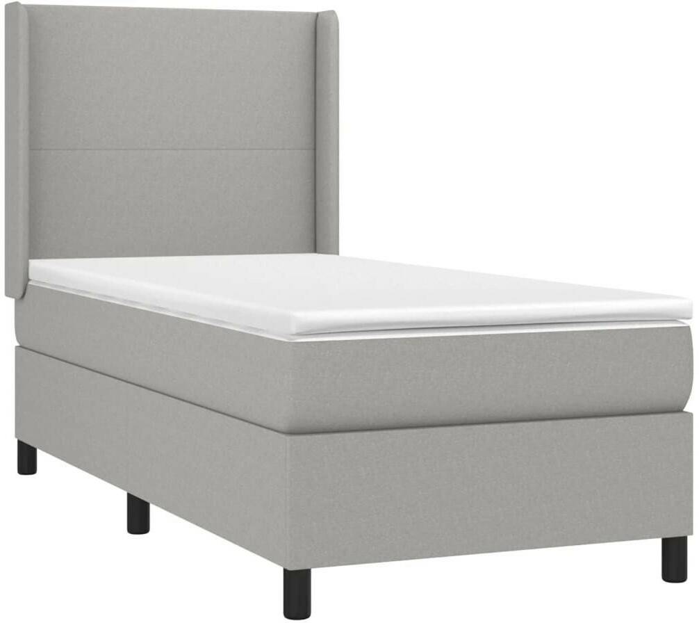 Letti vidaXL Box spring bed with mattress & LED 90x190cm fabric (3138117)