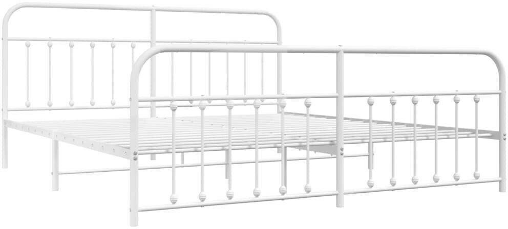 vidaXL Bed frame with head and footboard metal 200x200cm (352652) Letti