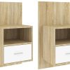 vidaXL 811018 White/Sonoma Oak Comodini