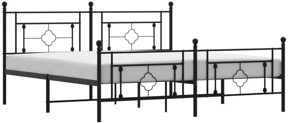 vidaXL Bed frame with head and footboard metal 183x213cm (374362) Letti