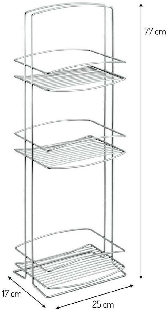 Portaspezie Metaltex Shelf, shelf Onda, all-purpose shelf with 3 levels, with polytherm coating, approx. 25 cm x 17 cm x 77 cm