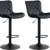 Mobili bar CLP Set of 2 bar stools Emma faux leather black (322346)