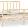 Letti vidaXL Solid wood bed with headboard 200x200cm (3193876)