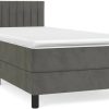 vidaXL Box spring bed with mattress 100x200cm velvet (3141408) Letti