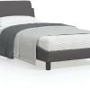 vidaXL Bed frame with headboard 100x200cm faux leather (373141) Letti