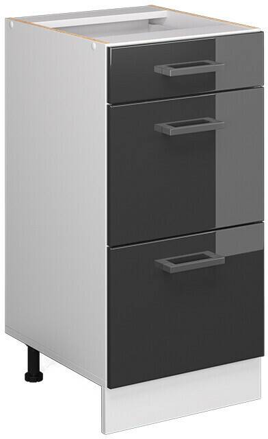 Mobili da cucina VICCO Drawer base cabinet R-Line 40 cm white/anthracite high gloss modern 3 drawers