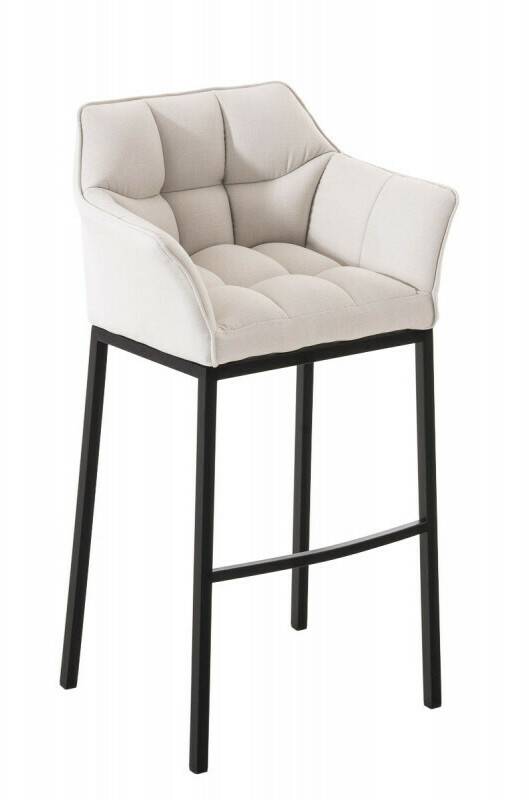 Mobili bar CLP Bar stool Damaso B fabric with 4-leg frame white