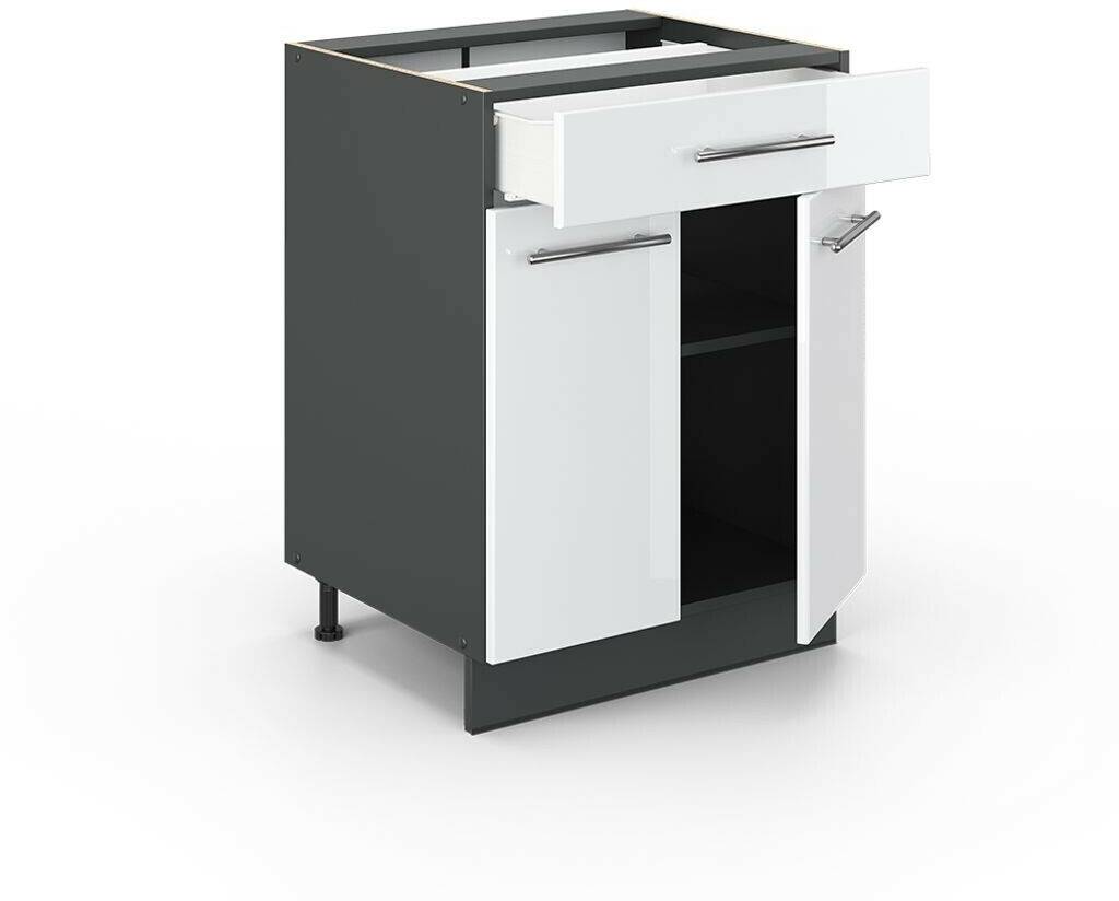 Mobili da cucina VICCO Drawer base cabinet Fame-Line 60 cm anthracite/white high gloss modern