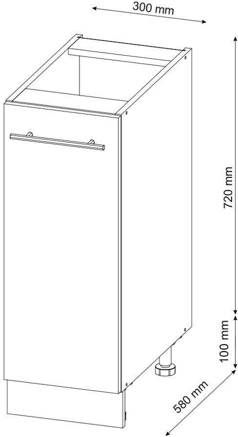 VICCO Apothecary base cabinet Fame-Line 30 cm oak/white high gloss modern Mobili da cucina