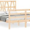 Letti vidaXL Solid wood bed with headboard 120x200cm (3194371)