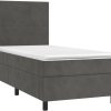 Letti vidaXL Box spring bed with mattress 100x200cm velvet (3142888)