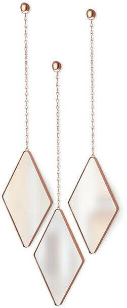 Umbra Suspended Mirror Brass (Set of 3) Specchi