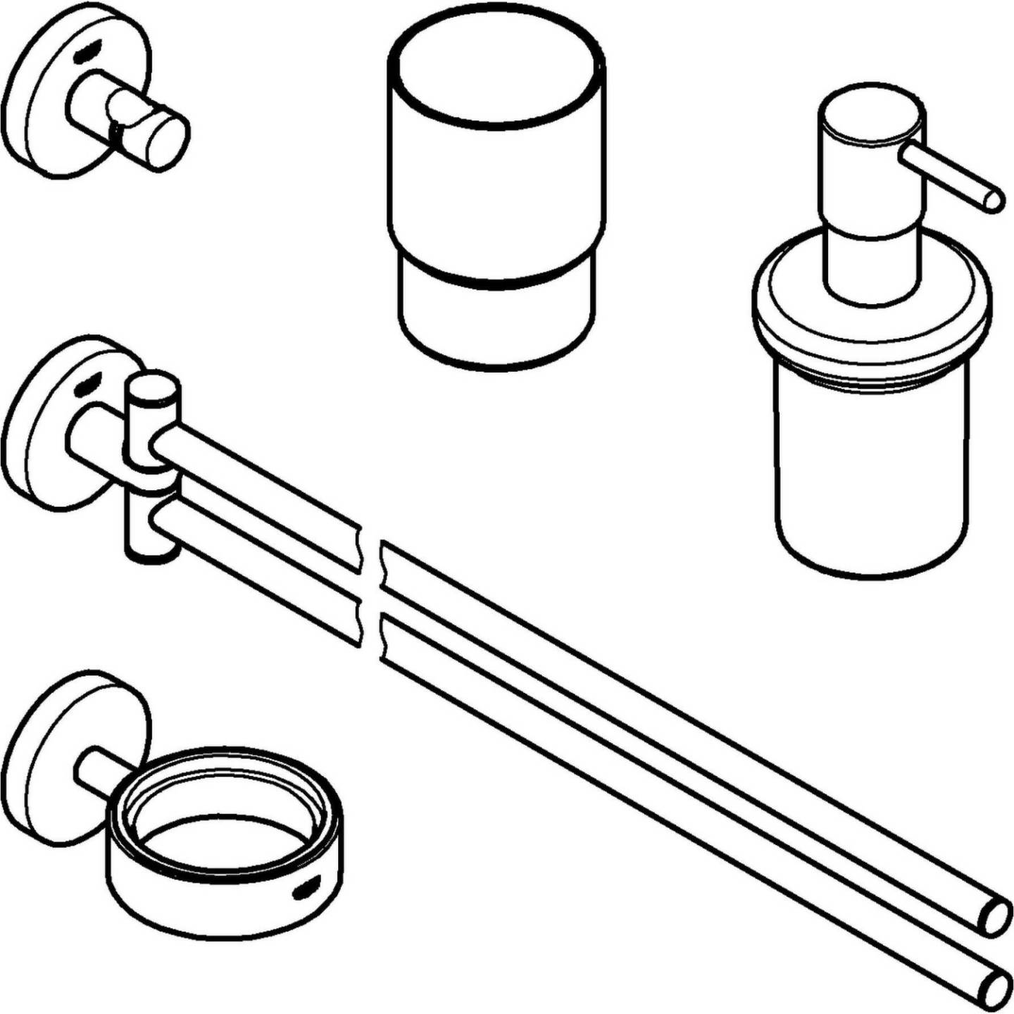 Accessori da bagno GROHE Essentials set accessori da bagno 4 in 1 (40846001)