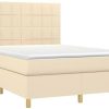 vidaXL Box spring bed with mattress 140x190cm fabric (3142334) Letti