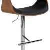 CLP Bar stool Foley faux leather black oak (324340) Mobili bar